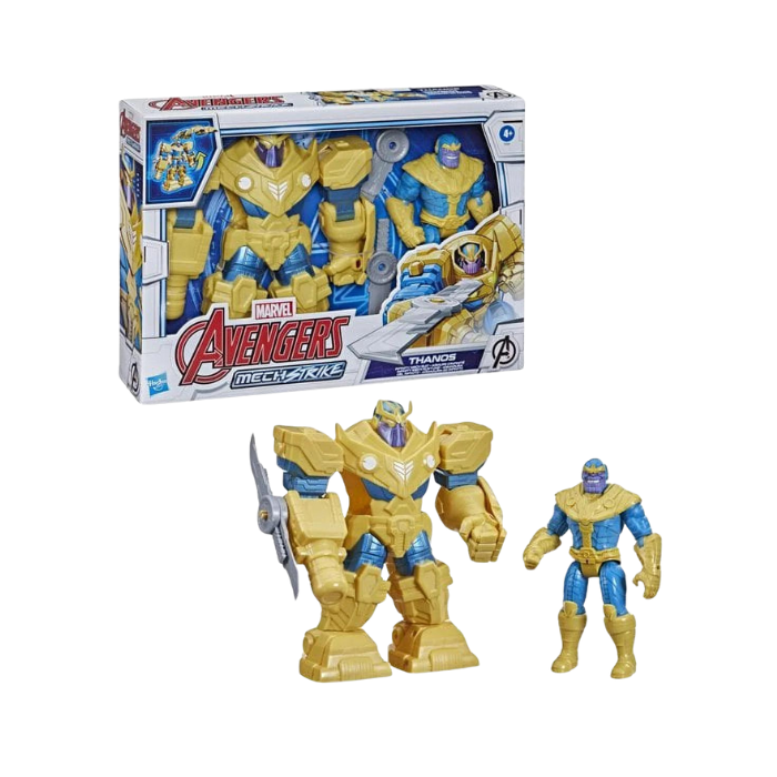 "Avengers Mech Strike Infinity Mech Suit Thanos Action Figure, 9-inch. Epic battles await!"