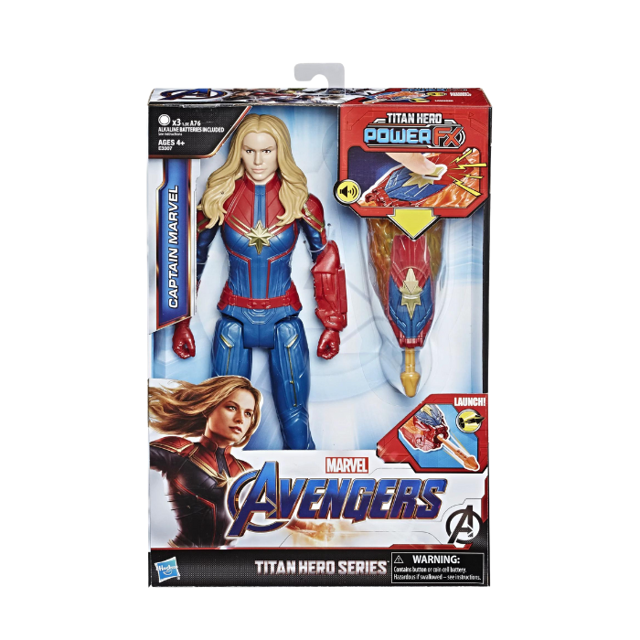 Marvel Avengers Endgame Titan Hero Power FX Captain Marvel Figure, interactive sounds and phrases!
