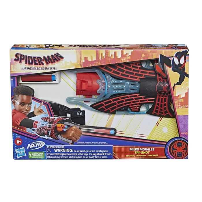 Spider-Man Verse Web Dart Blaster: Launch into action with this fun dart blaster inspired by the Spider-Verse, perfect for superhero enthusiasts.
