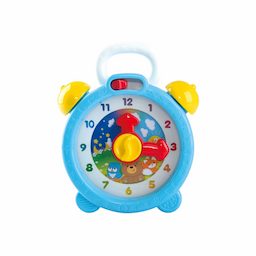 Learn to tell the time with this musical time clock! You can turn the hands manually to indicate different times. Set the learning clock to music mode to hear nice music and watch the moving background!