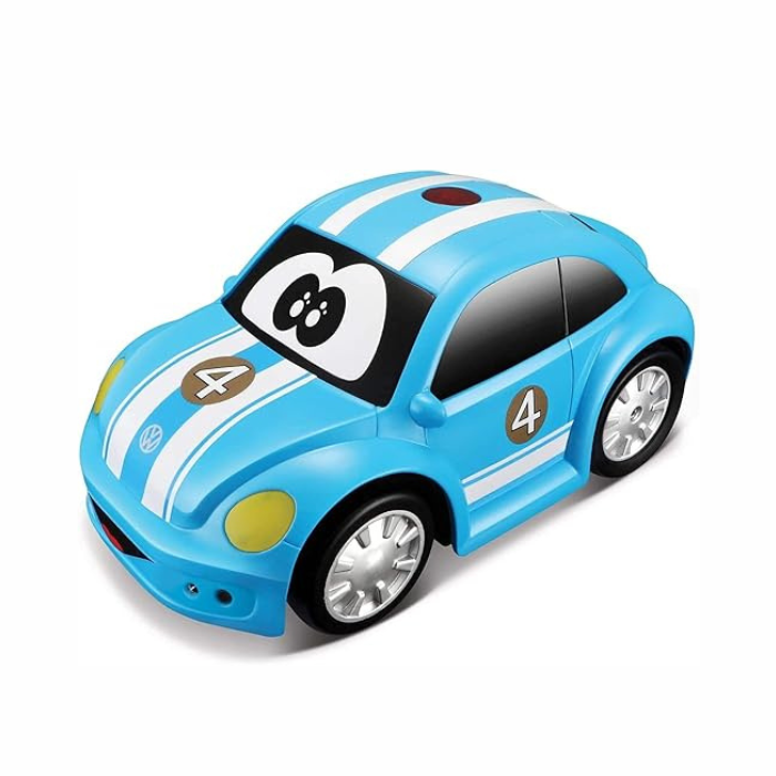 Engage your child in fun playtime by getting this toy car that is designed to resemble a Volkswagen Beetle. Operated using a remote control, this toy car can be easily manoeuvered. The bright shade grabs your child's attention.