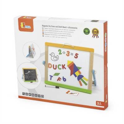 Magnetic Dry Erase and Chalk Board with Accessories